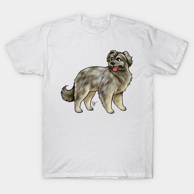 Dog - Pyrenean Shepherd - Brindle T-Shirt by Jen's Dogs Custom Gifts and Designs